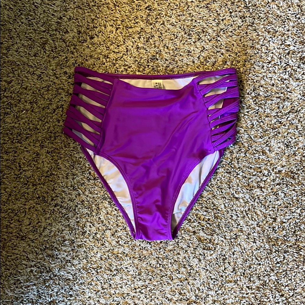 Purple High-Waisted Bikini Bottom